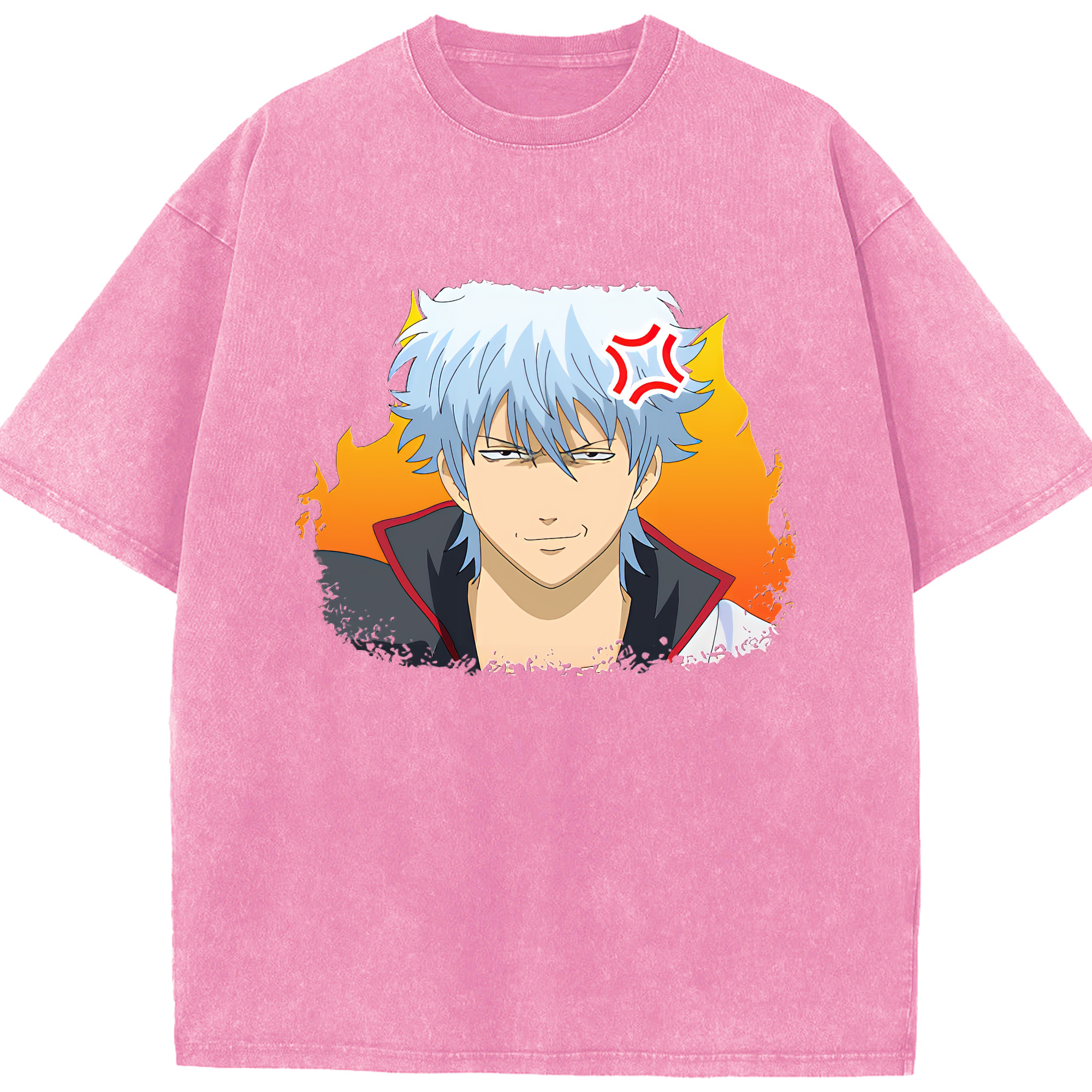 （画像用） ぎんたま 坂田銀時（さかたぎんとき） 神楽 志村新八（しむら しんぱち） GINTAMA Sakata Gintoki Kagura Shimura Shinpachi 綿100% ヴィンテージ風 半袖Tシャツ（フロントプリント）